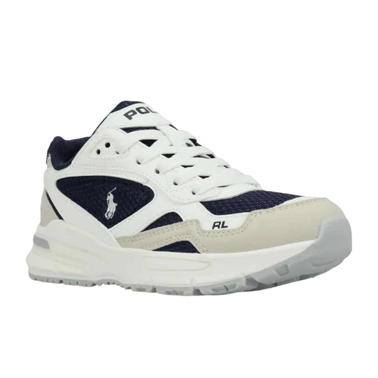 White-Navy - Front - Ralph Lauren Childrens-Kids Trackster 275 Lace Up Trainers