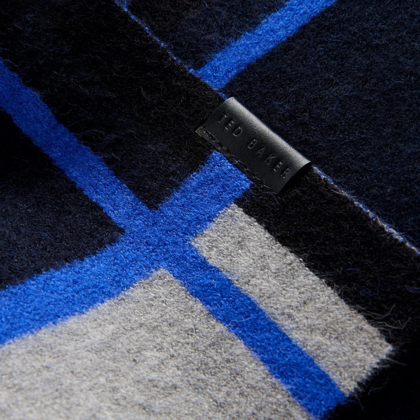 Navy - Lifestyle - Ted Baker Kierans Stripe Detail Winter Scarf