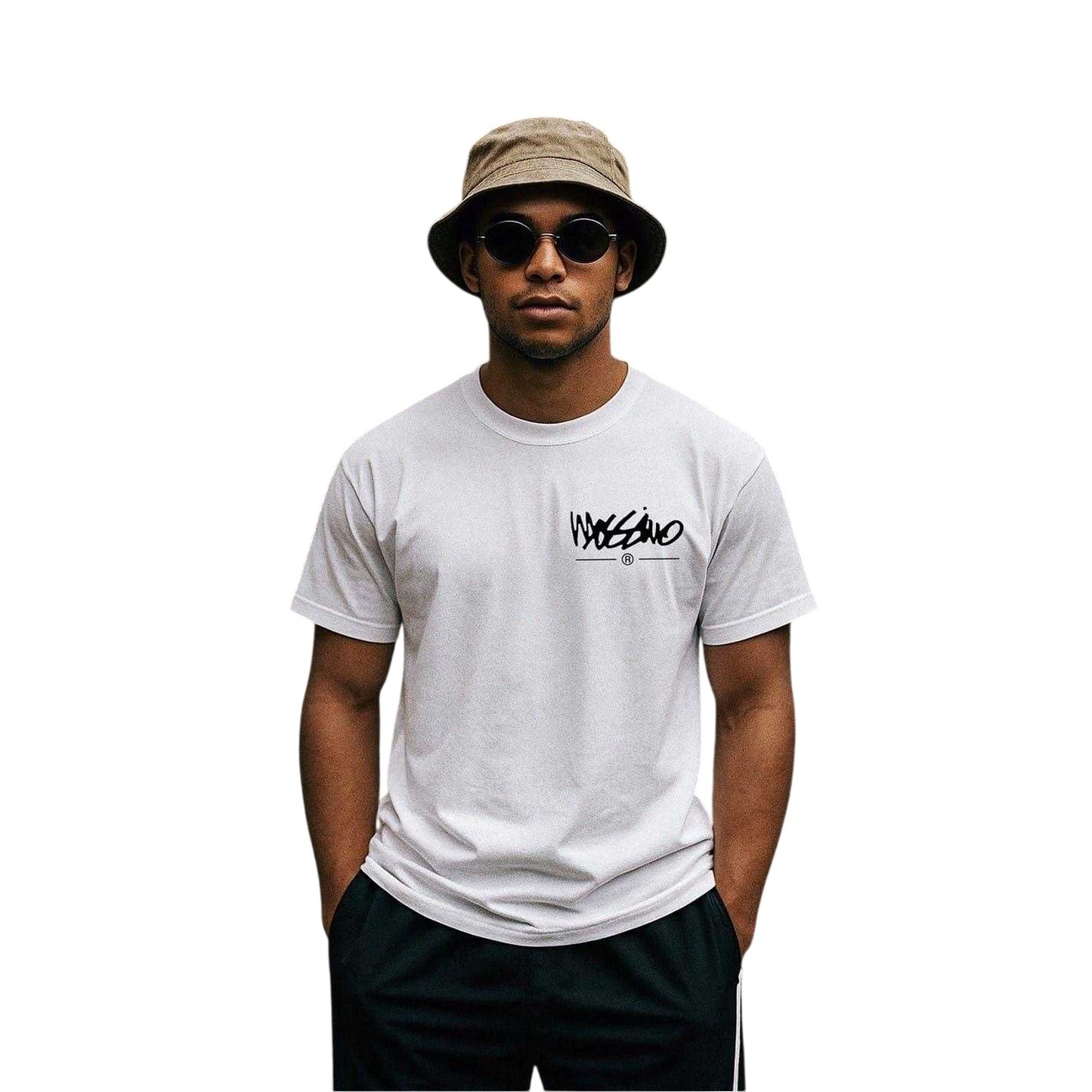 White - Side - Signature Mens Signature Crew Neck T-Shirt
