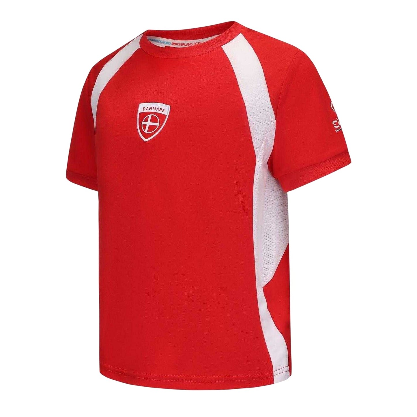 Team Red - Side - UEFA Childrens-Kids Euros 2025 Denmark Football Jersey