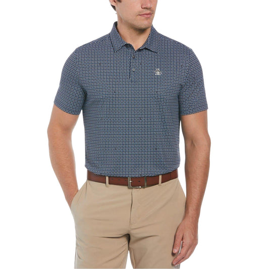 Caviar - Front - Original Penguin Mens Geometric Golf Polo Shirt