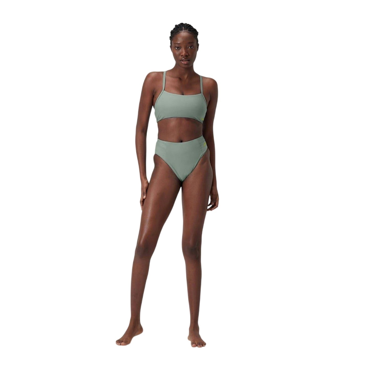 Green - Pack Shot - Speedo Womens-Ladies Performance High Leg Bikini Bottoms