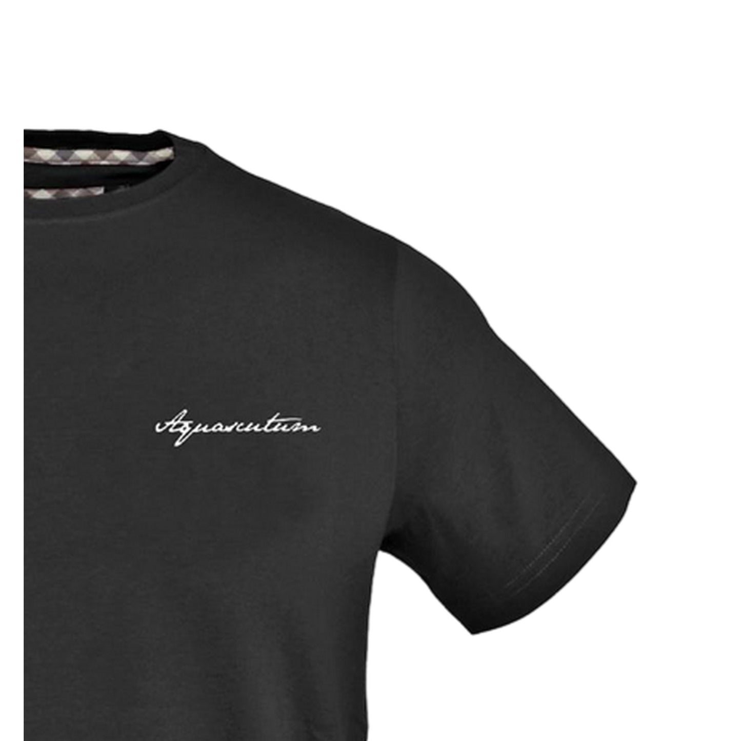 Black - Lifestyle - Aquascutum Mens Logo Crew Neck Regular T-Shirt