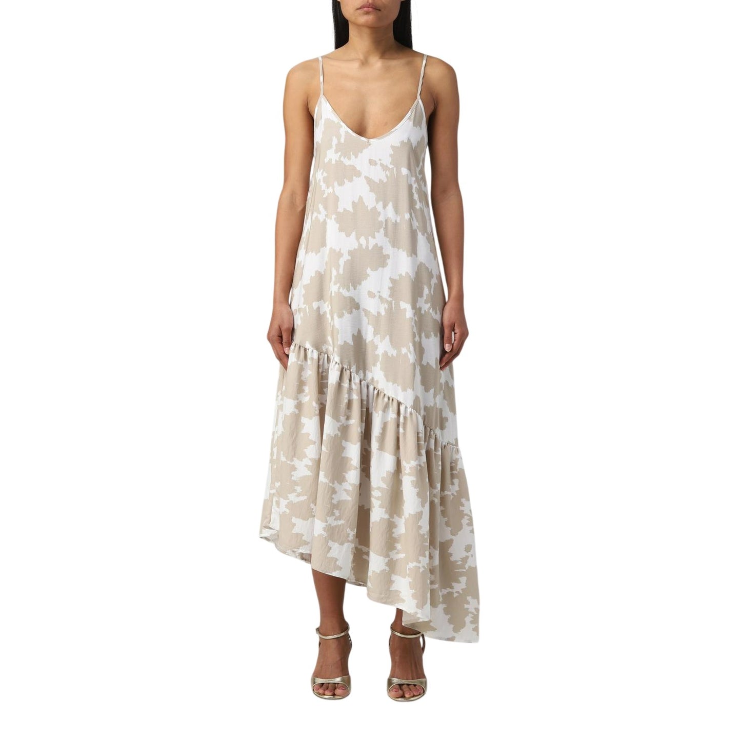 Sand - Lifestyle - Armani Exchange Womens-Ladies Tie Dye Asymmetric Hem Maxi Dress