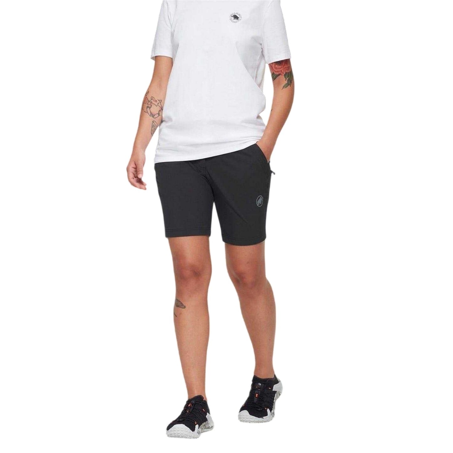 Black - Side - Mammut Womens-Ladies Hiking Shorts