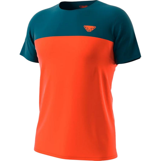 Dawn Blue - Front - Dynafit Mens Colour Block Logo Regular T-Shirt