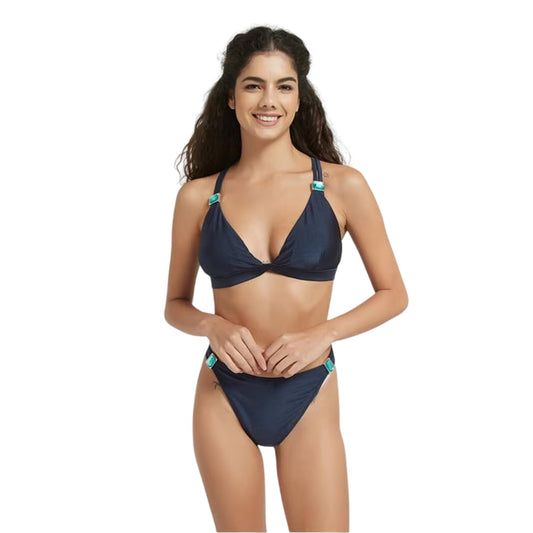 Navy - Front - Be You Womens-Ladies Embellished Bikini Bottoms
