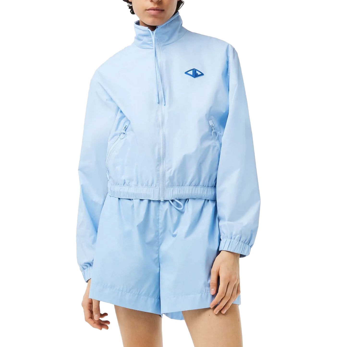 Blue - Side - Lacoste Womens-Ladies Monogram Track Jacket