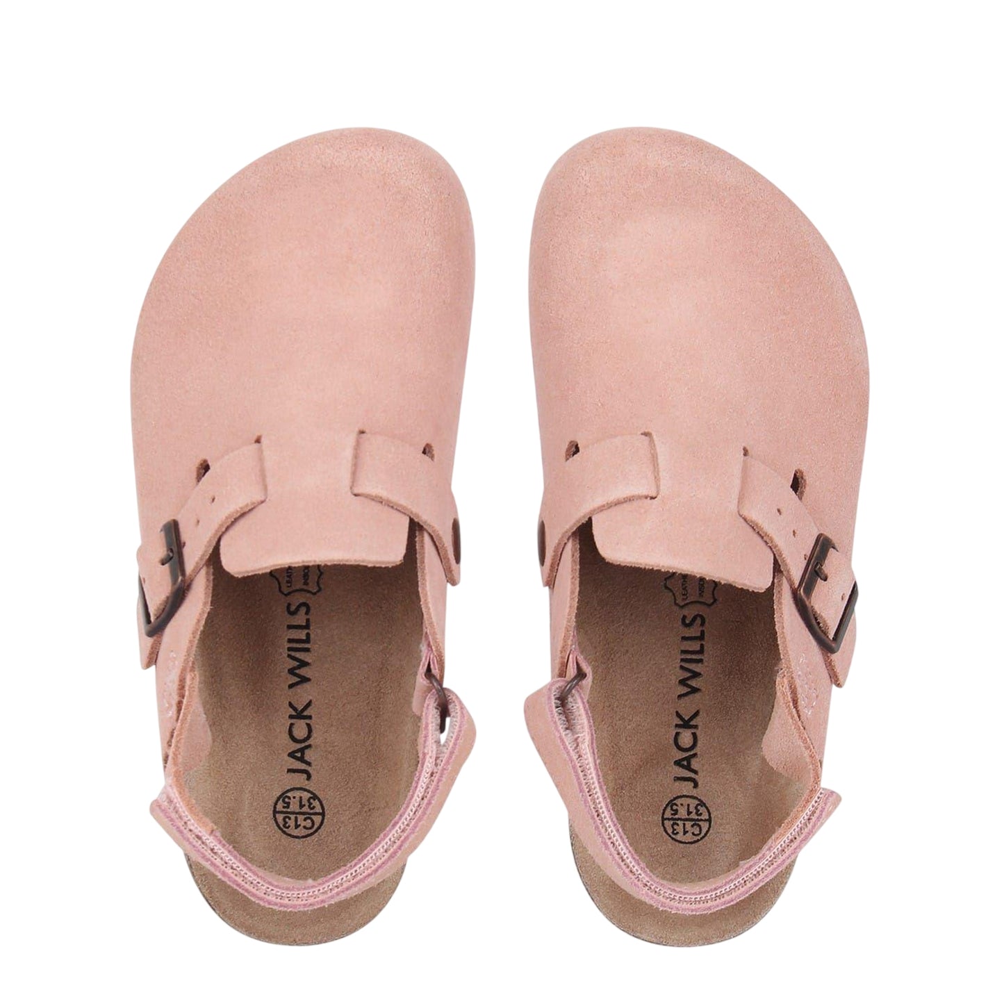 Blush Pink - Lifestyle - Jack Wills Childrens-Kids Leather Mule Sandals