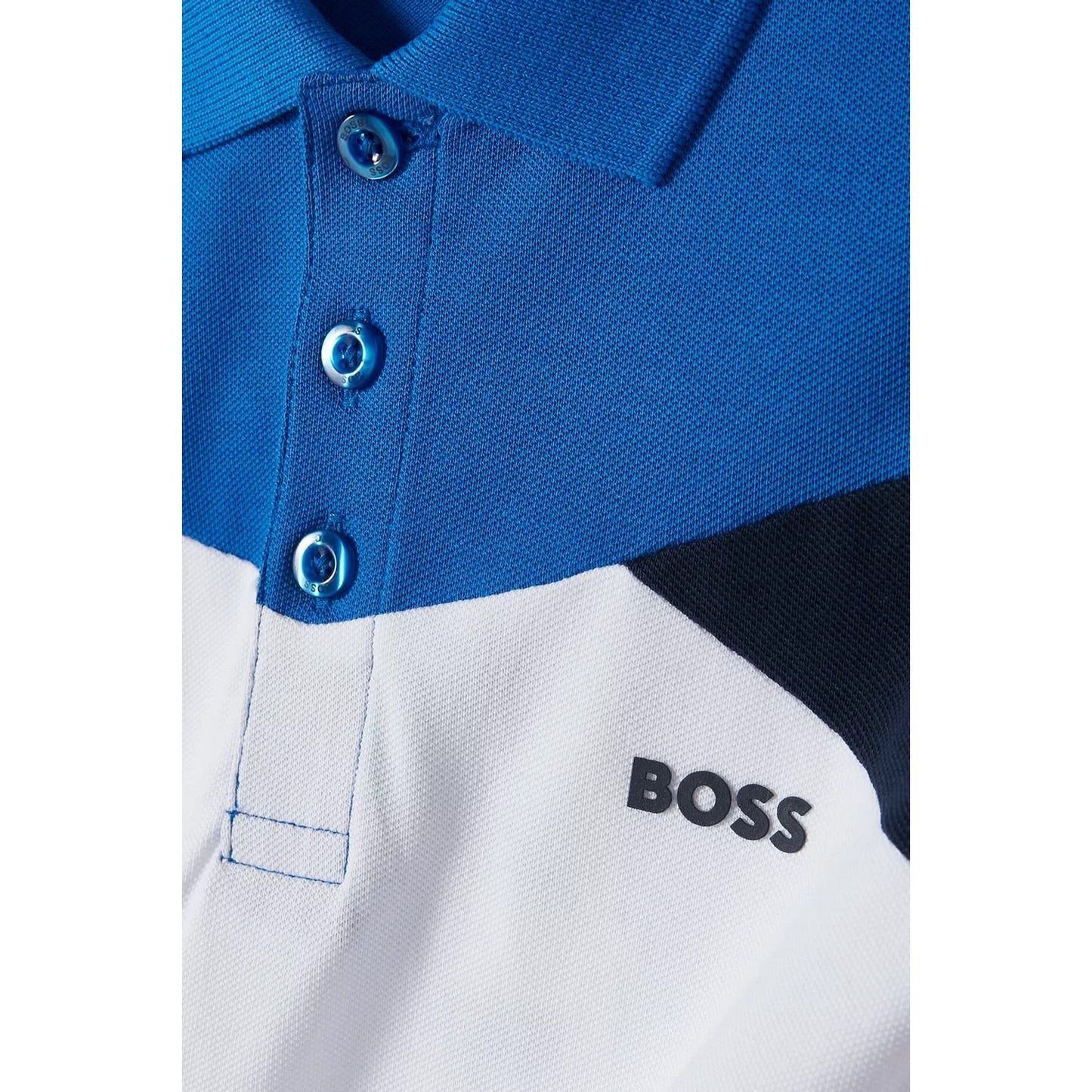 White - Side - Boss Boys Short-Sleeved Polo Shirt