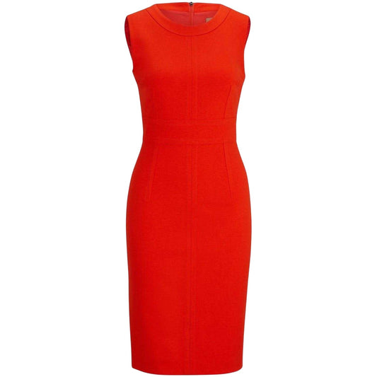 Bright Orange - Front - Boss Womens-Ladies Dirula Crew Neck Dress
