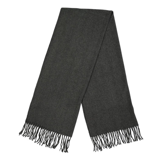 Dark Grey Melange - Front - Pieces Solid Fringed Scarf