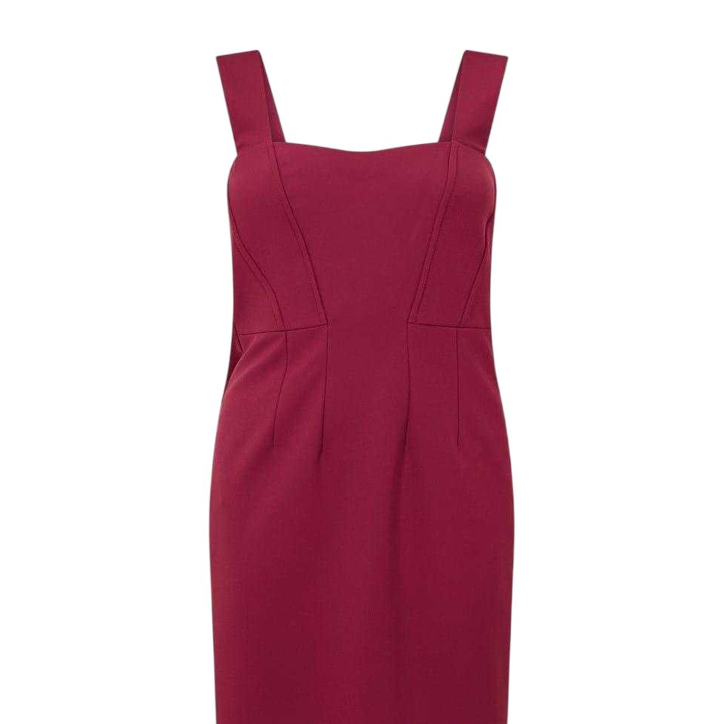 Dark Red - Side - Boss Womens-Ladies Dizena Sweetheart Midi Dress