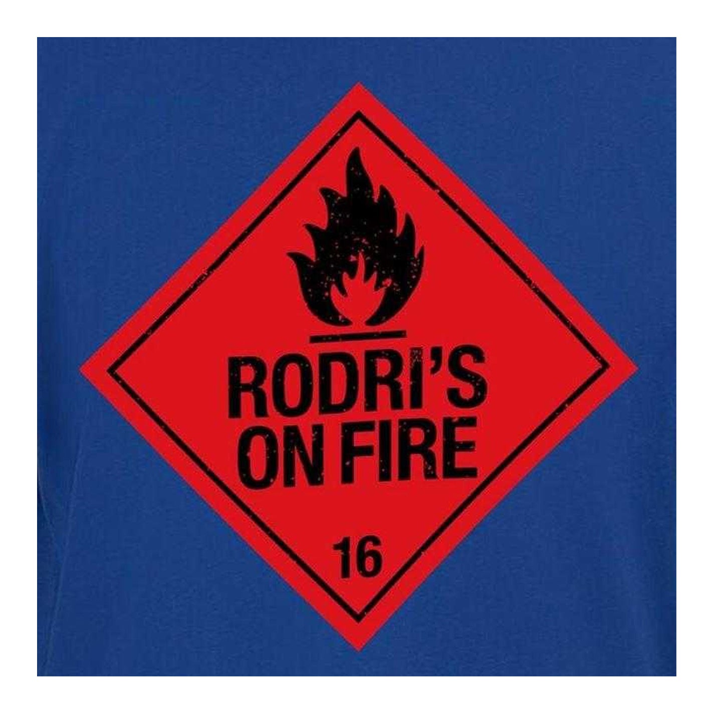 Blue - Side - AWD Mens Rodris On Fire T-Shirt