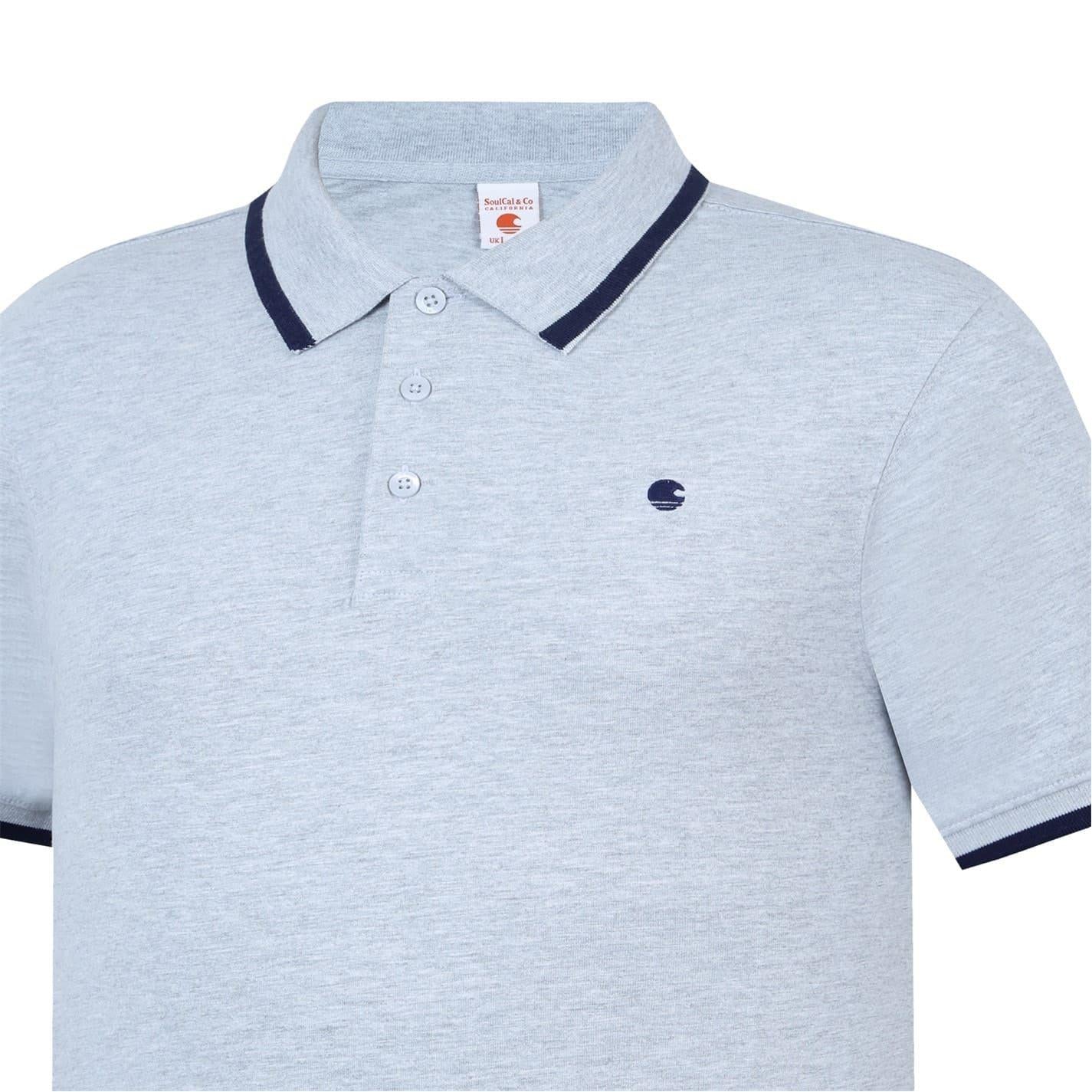 Grey Marl - Pack Shot - SoulCal Mens Signature Polo Shirt