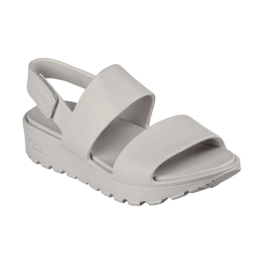 Natural - Front - Skechers Womens-Ladies Arch Fit Flat Sandals