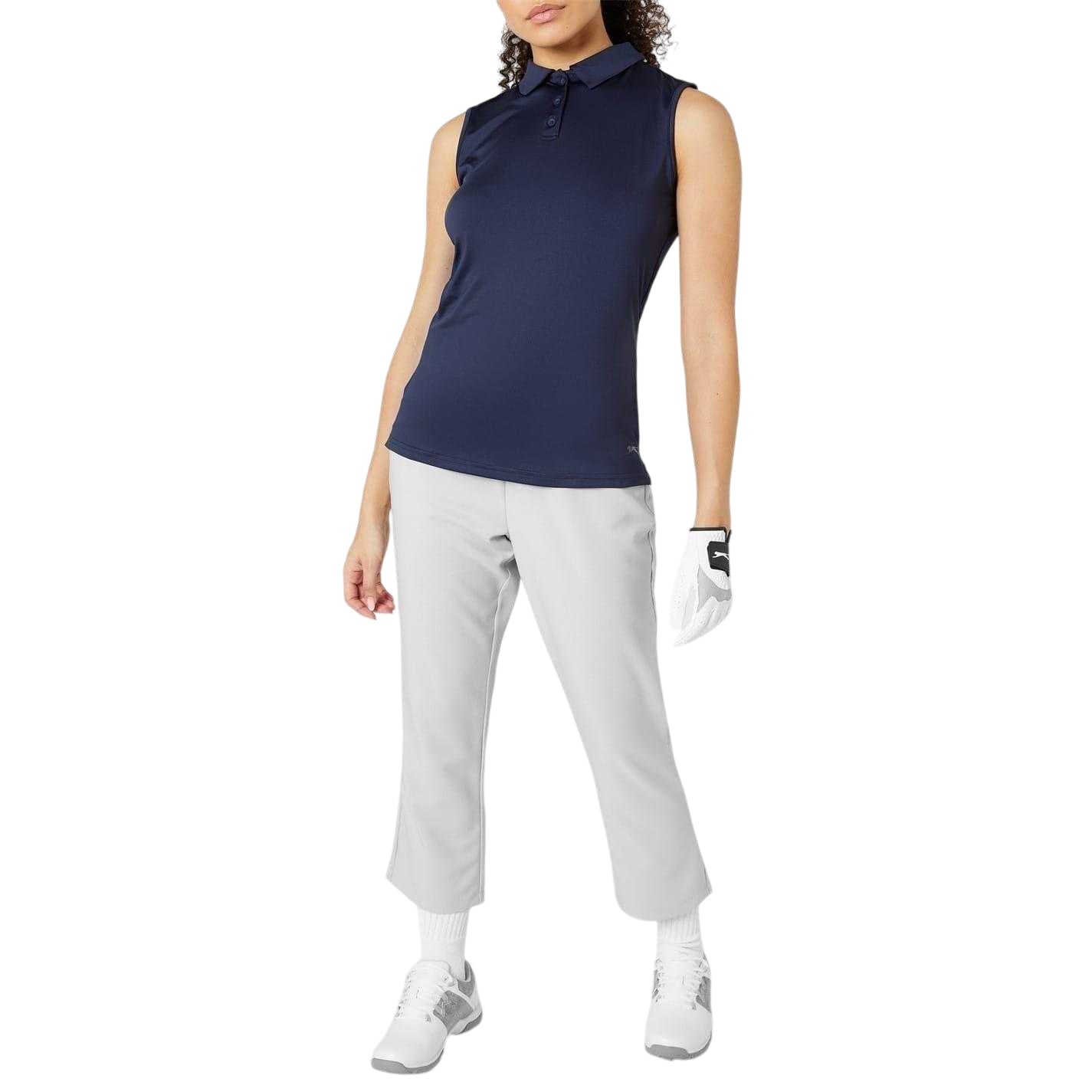 Navy - Lifestyle - Slazenger Womens-Ladies Sleeveless Polo Shirt