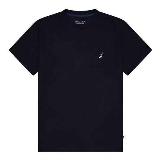 Black - Front - Nautica Mens Starboard Logo Crew Neck T-Shirt