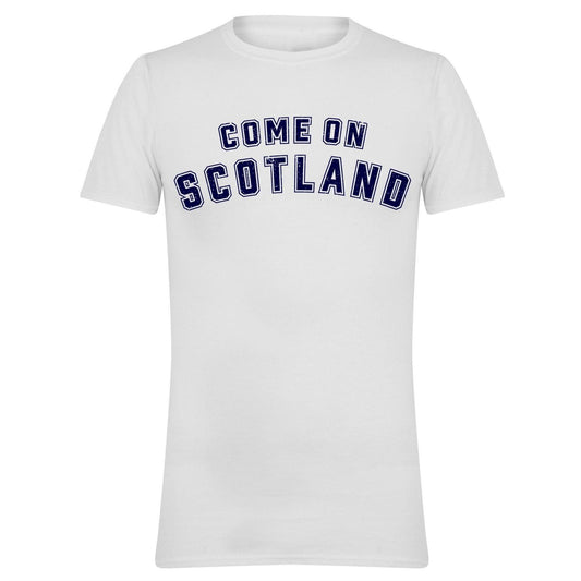 White - Front - AWD Mens Come On Scotland T-Shirt