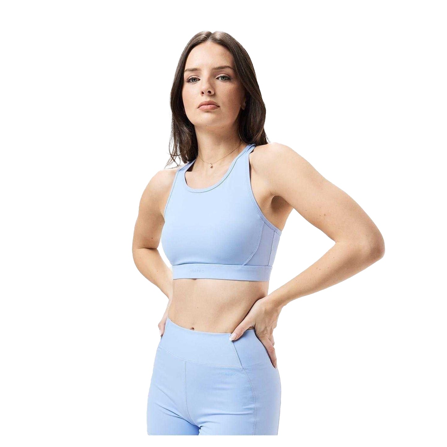 Brunnera Blue - Side - USA Pro Womens-Ladies Core Racerback Sports Bra