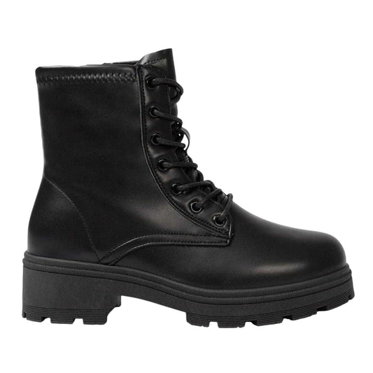 Black - Front - I Saw It First Womens-Ladies Biker Ankle Boots