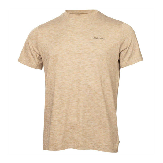 Khaki - Front - Calvin Klein Mens Striped Golf T-Shirt