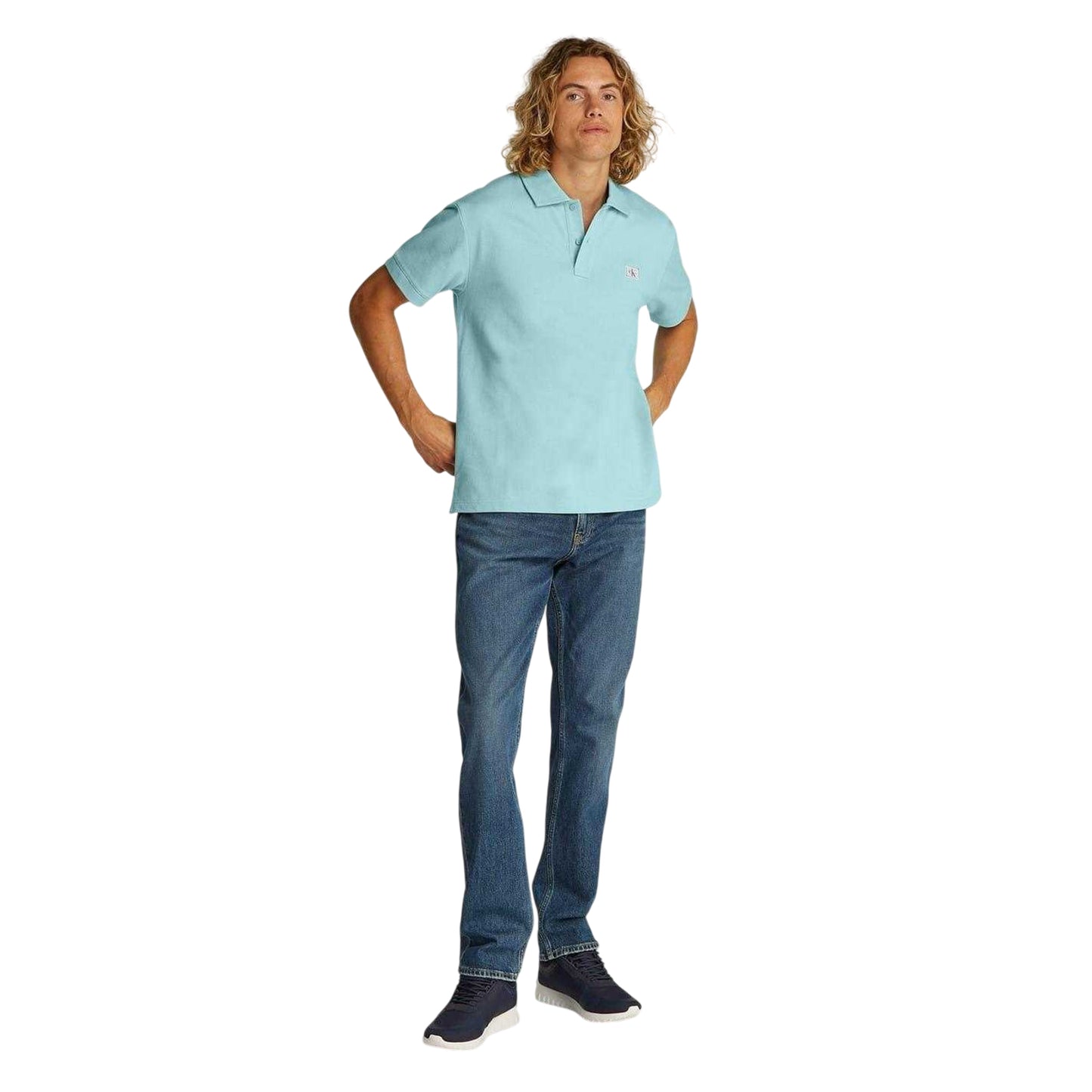 Fresh Mint - Side - Calvin Klein Mens Regular Short-Sleeved Polo Shirt