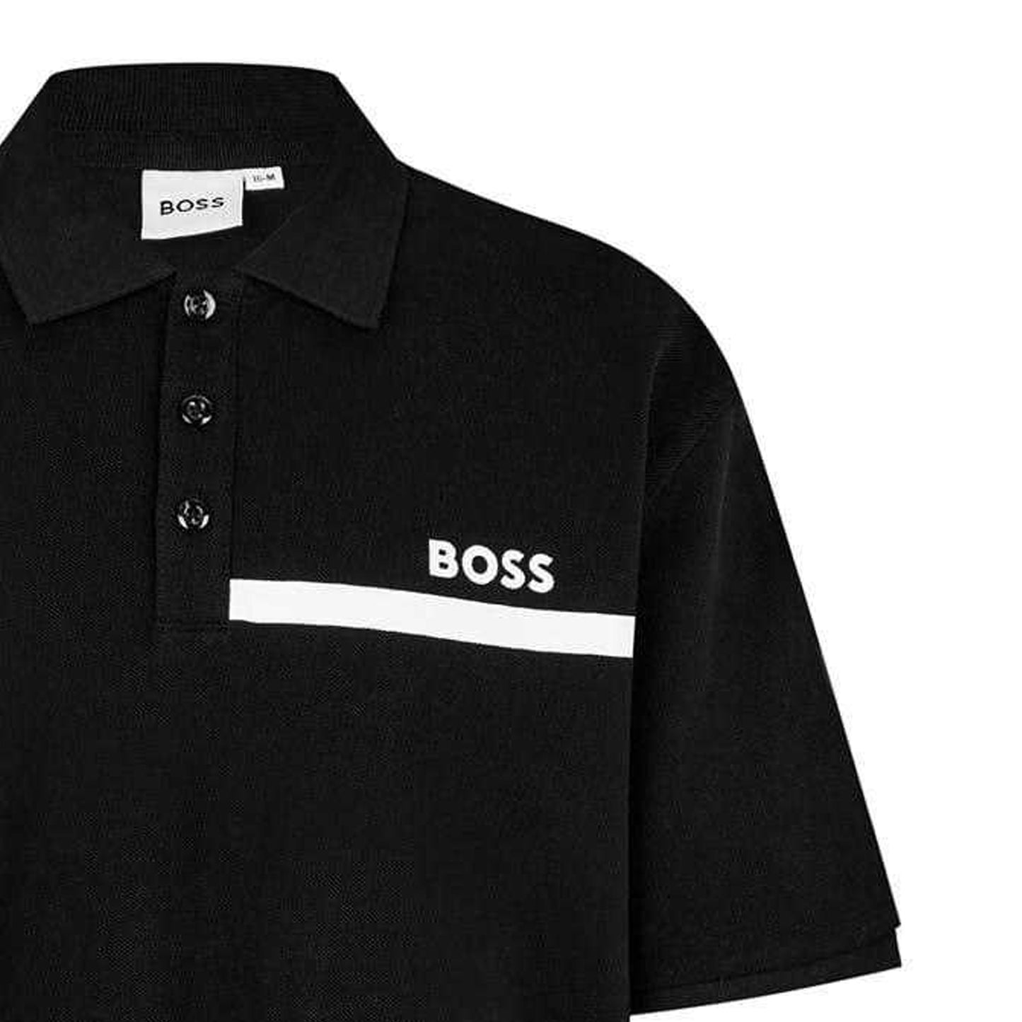 Black - Side - Boss Mens Regular Short-Sleeved Polo Shirt