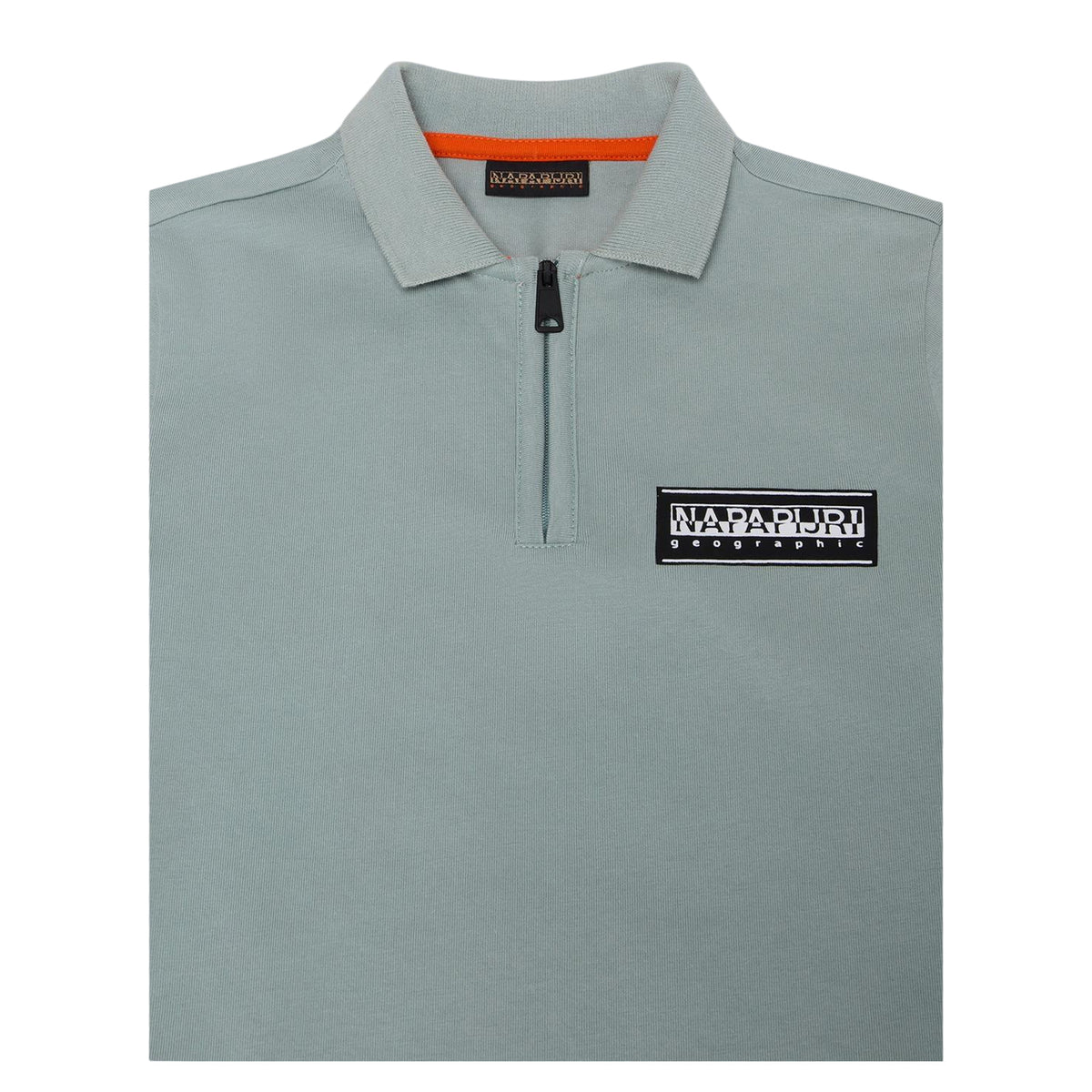 Green Milieu - Side - Napapijri Boys Zip Neck Regular Polo Shirt