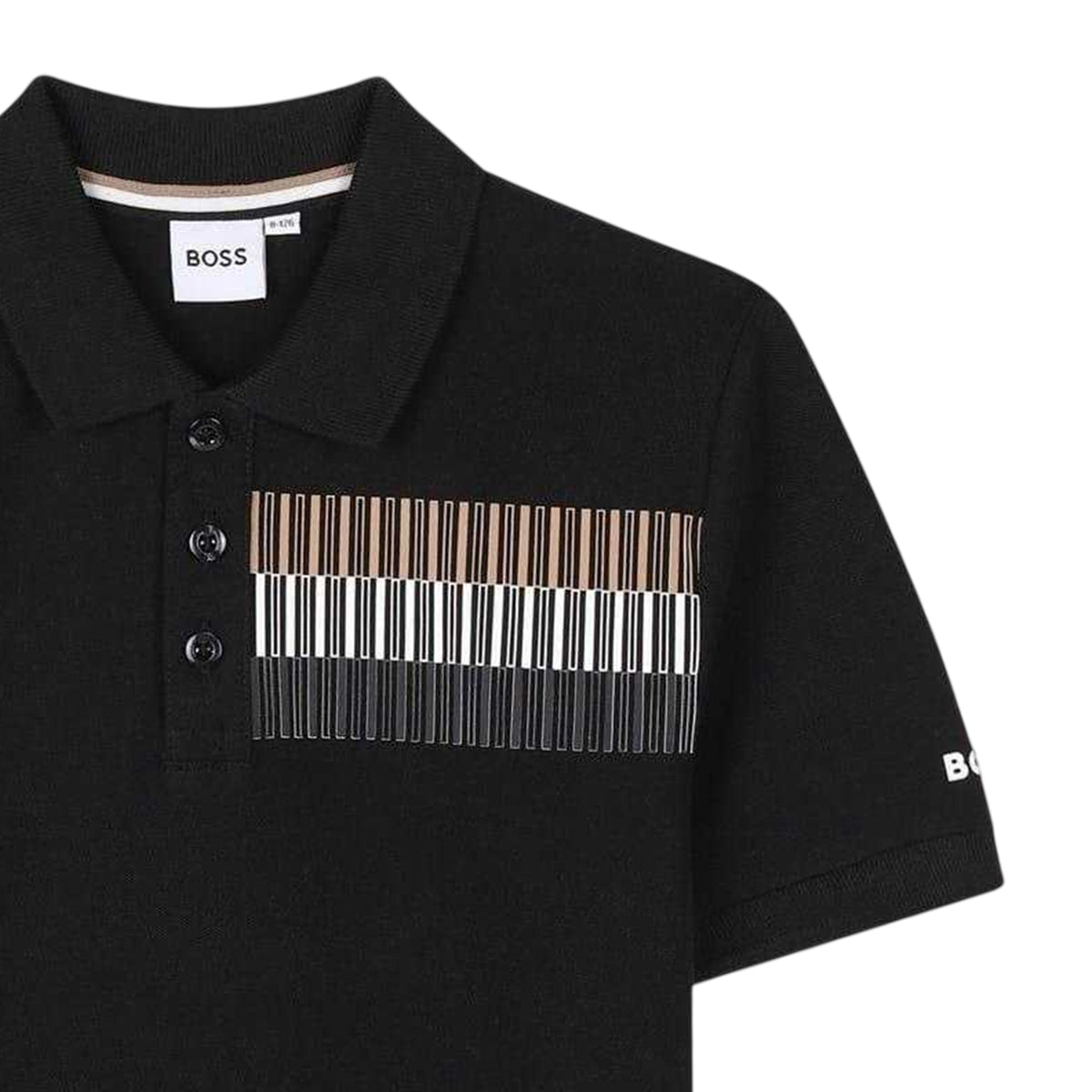 Black - Side - Boss Childrens-Kids Regular Polo Shirt