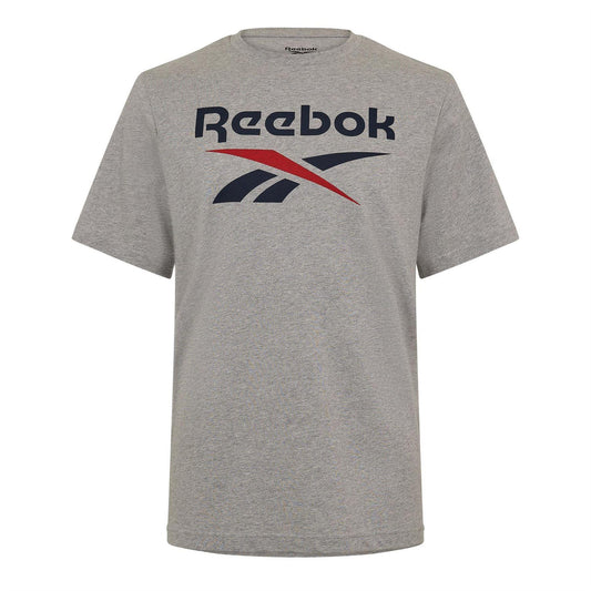 Light Grey Heather - Front - Reebok Mens Identity Big Logo T-Shirt