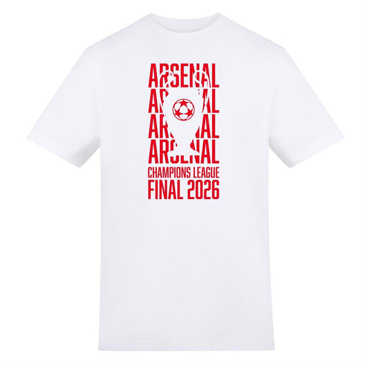 White - Front - AWD Mens Arsenal Champions League T-Shirt