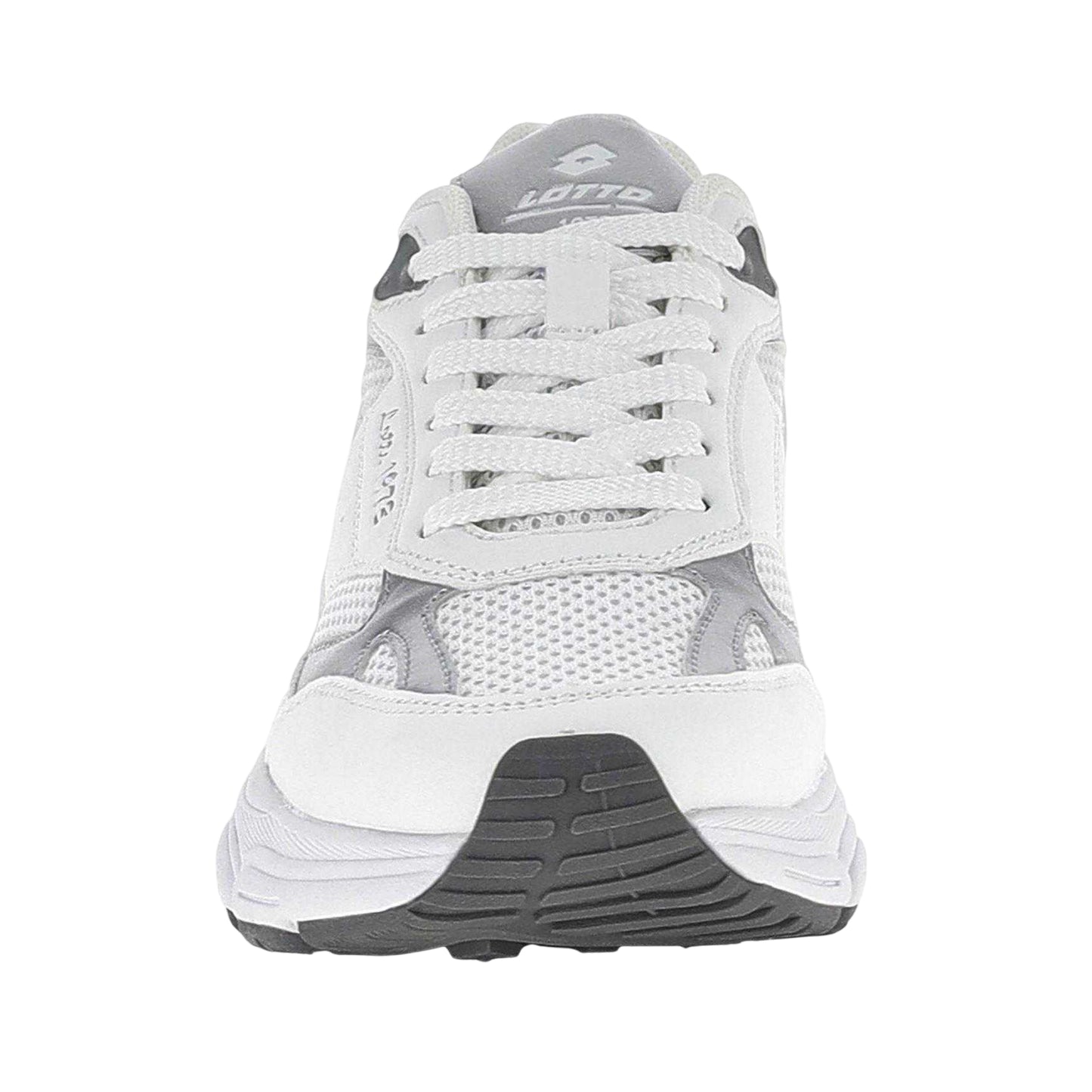 White-Silver - Lifestyle - Lotto Womens-Ladies Boston Metallic Detail Low Cut Trainers