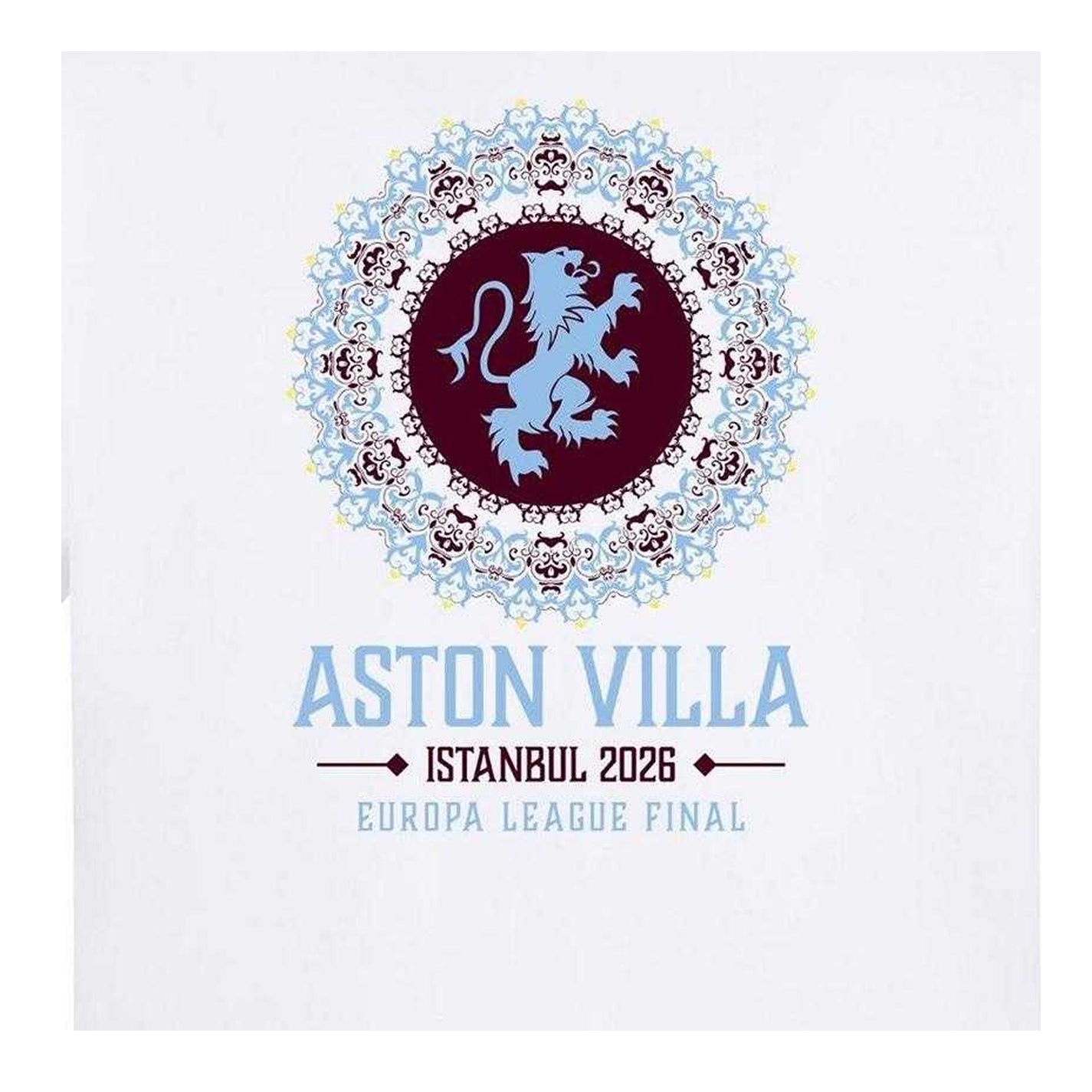 White - Side - UEFA Mens Istanbul 2026 Aston Villa FC Logo T-Shirt