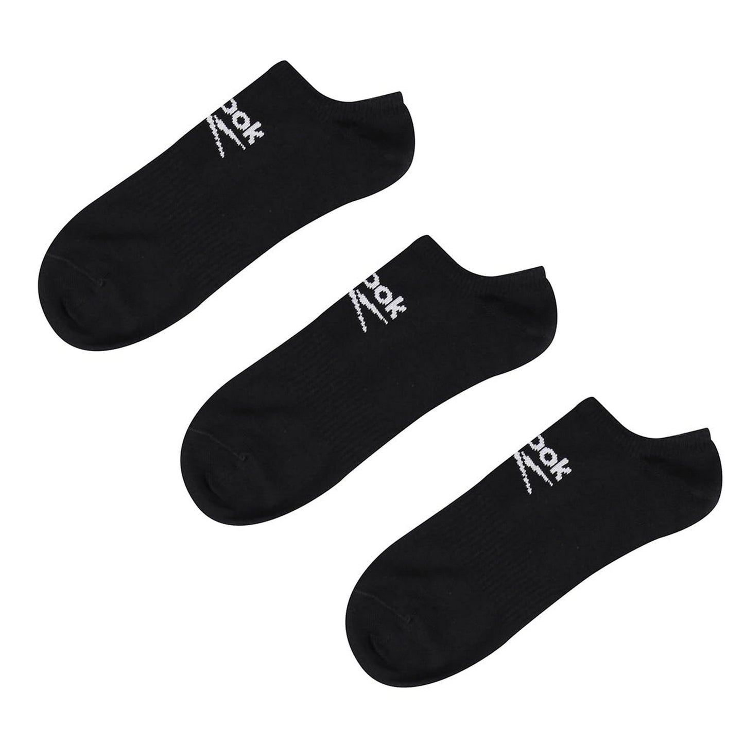 Black - Side - Reebok Mens Logo Low Cut Trainer Socks (Pack of 3)
