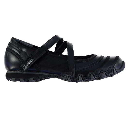 Black - Front - Skechers Womens-Ladies Riboneer Leather Memory Foam Shoes