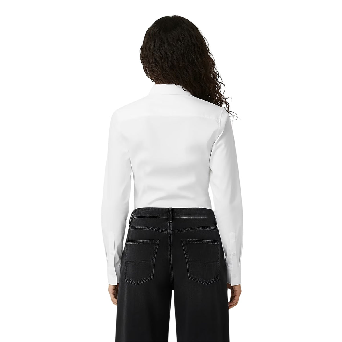 White - Lifestyle - Diesel Womens-Ladies Gisy Out Long-Sleeved Shirt