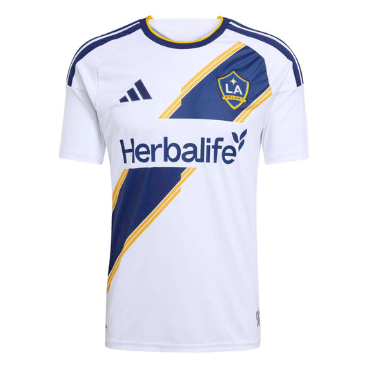 White-Blue - Front - LA Galaxy Mens 26-27 Adidas Home Jersey