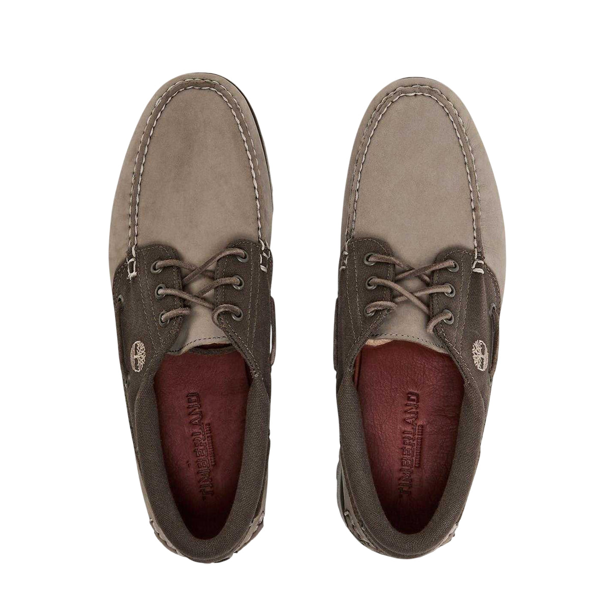 Olive - Side - Timberland Mens Authentic Leather Boat Shoes