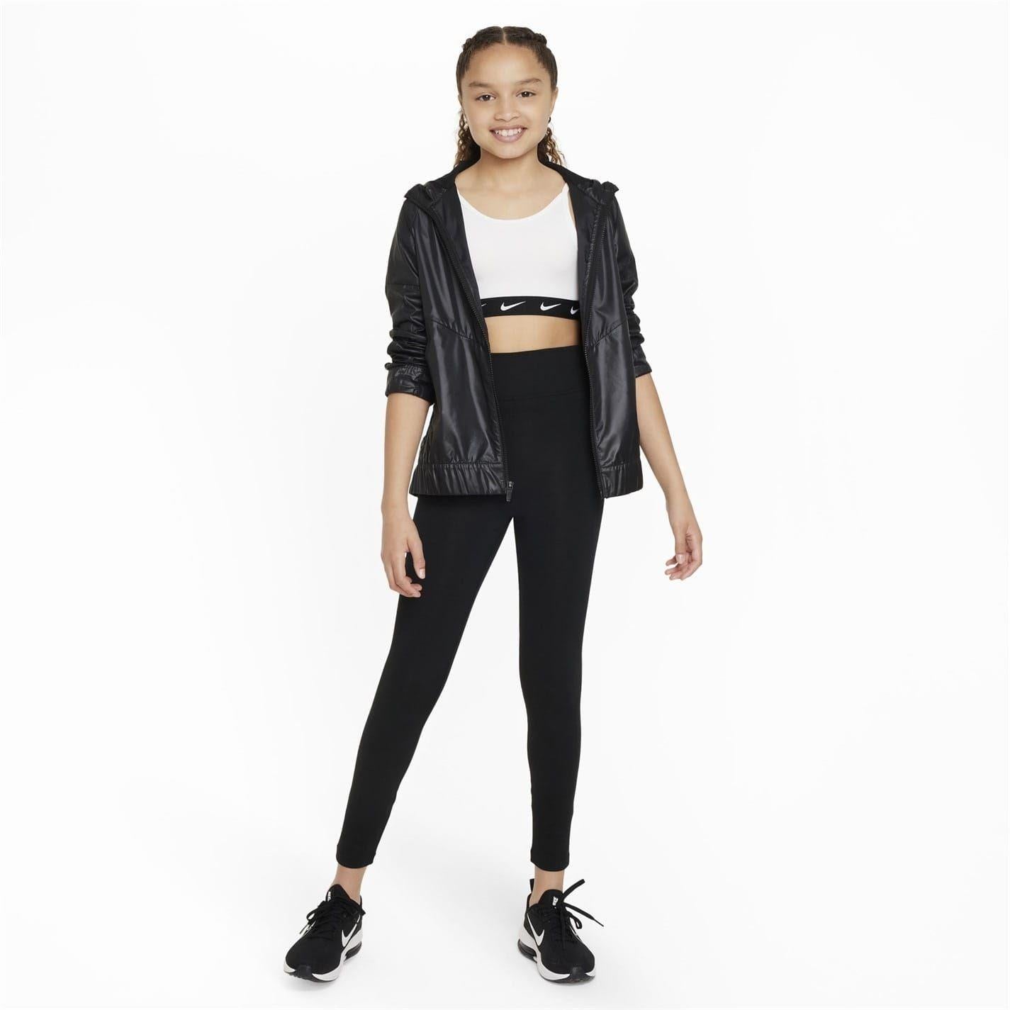 White-Black - Lifestyle - Nike Girls One Dri-FIT Sports Bra