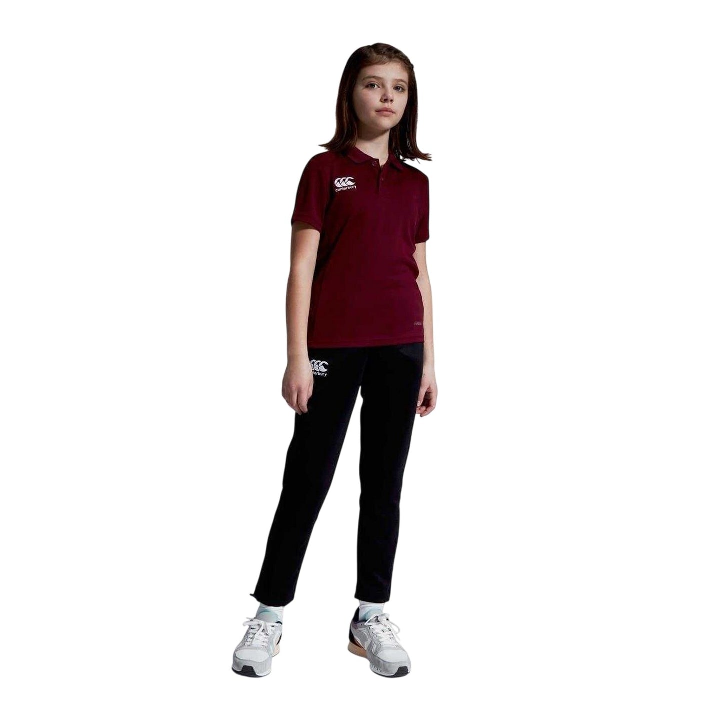 Maroon - Side - Canterbury Girls Regular Short-Sleeved Polo Shirt