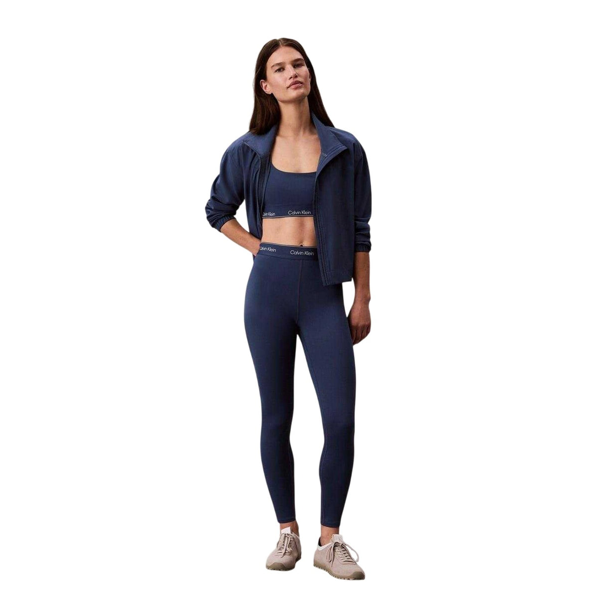 Dark Denim - Lifestyle - Calvin Klein Womens-Ladies Modern Medium Impact Sports Bra