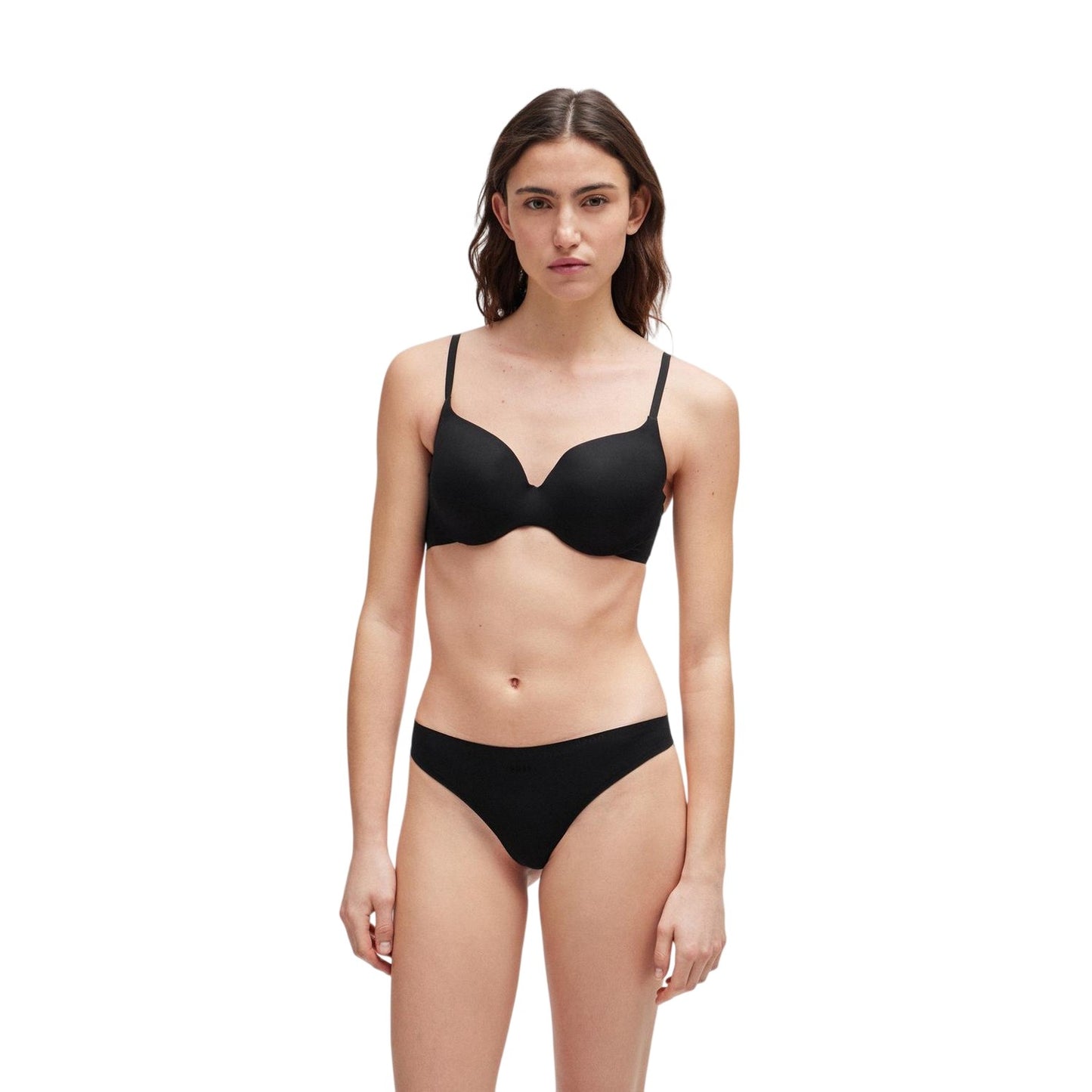 Black - Lifestyle - Boss Womens-Ladies V Neck Spaghetti Strap Sports Bra