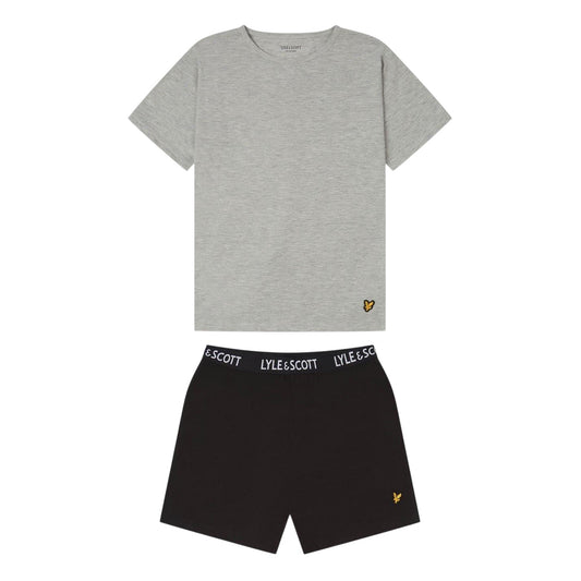 Grey-Black - Front - Lyle & Scott Childrens-Kids Lounge Pyjama Set