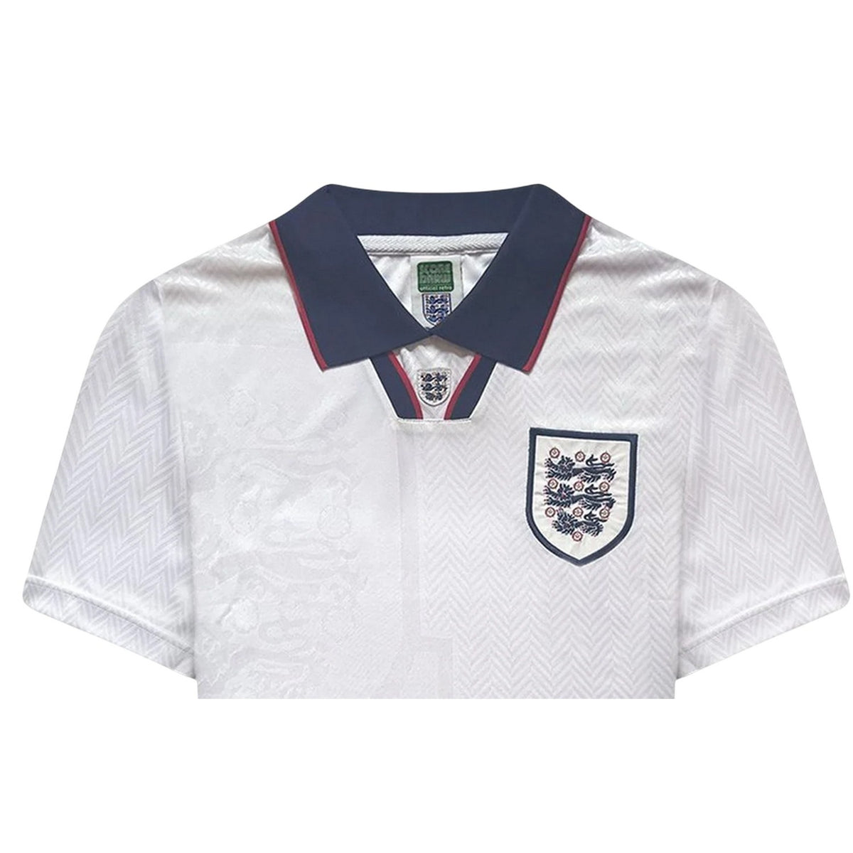 White-Blue - Lifestyle - Score Draw Mens England FA Ribbed Collar Home Jersey