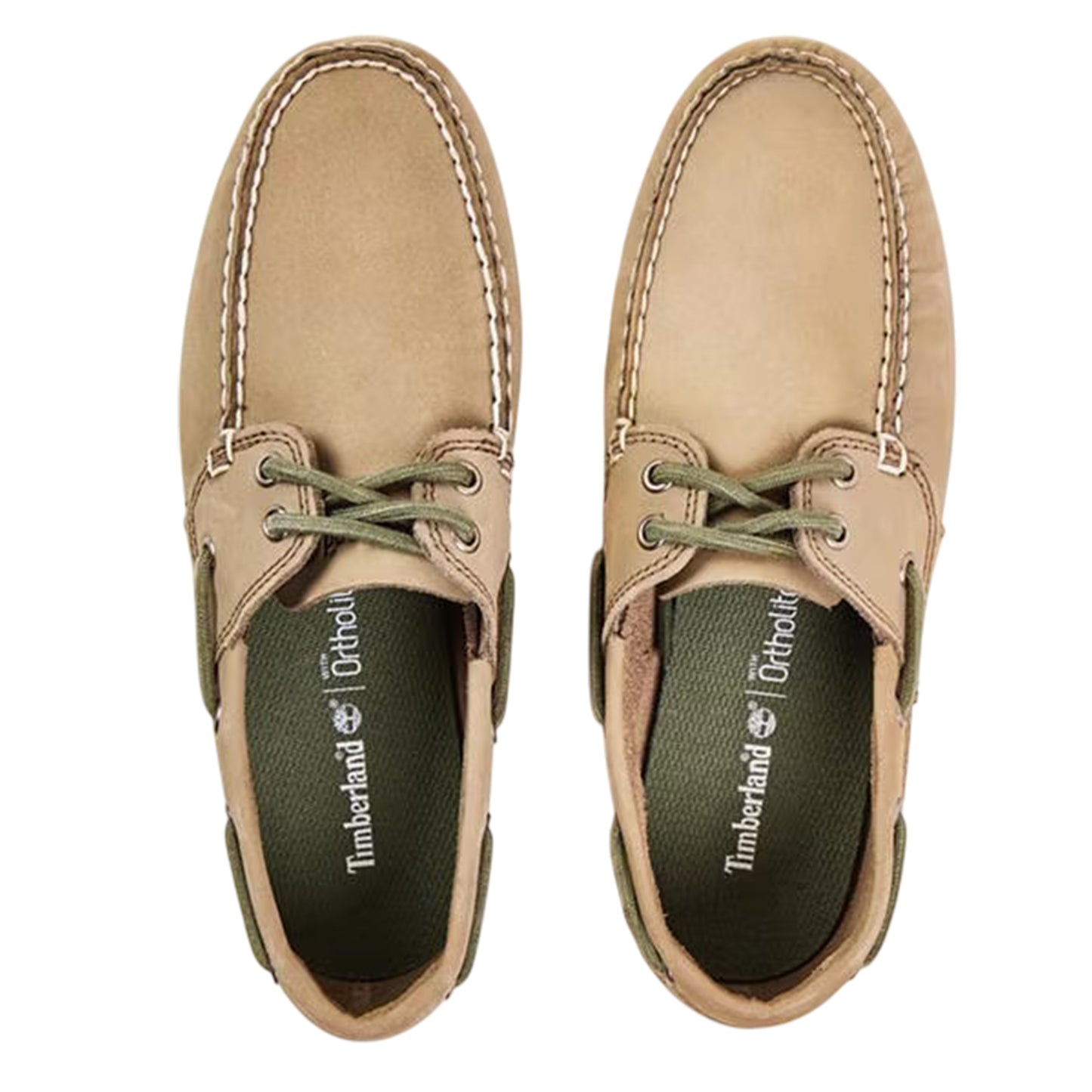 Light Taupe - Lifestyle - Timberland Mens Leather Contrast Laces Boat Shoes