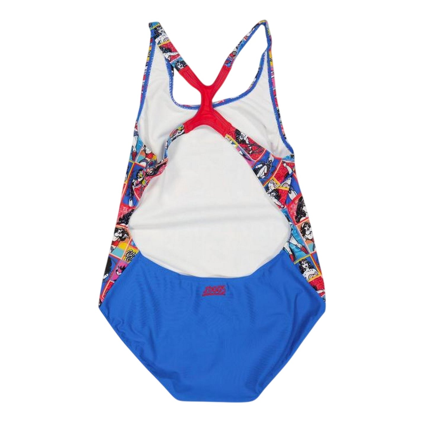 Multicoloured - Back - Zoggs Girls Wonder Woman Racerback One Piece Swimsuit