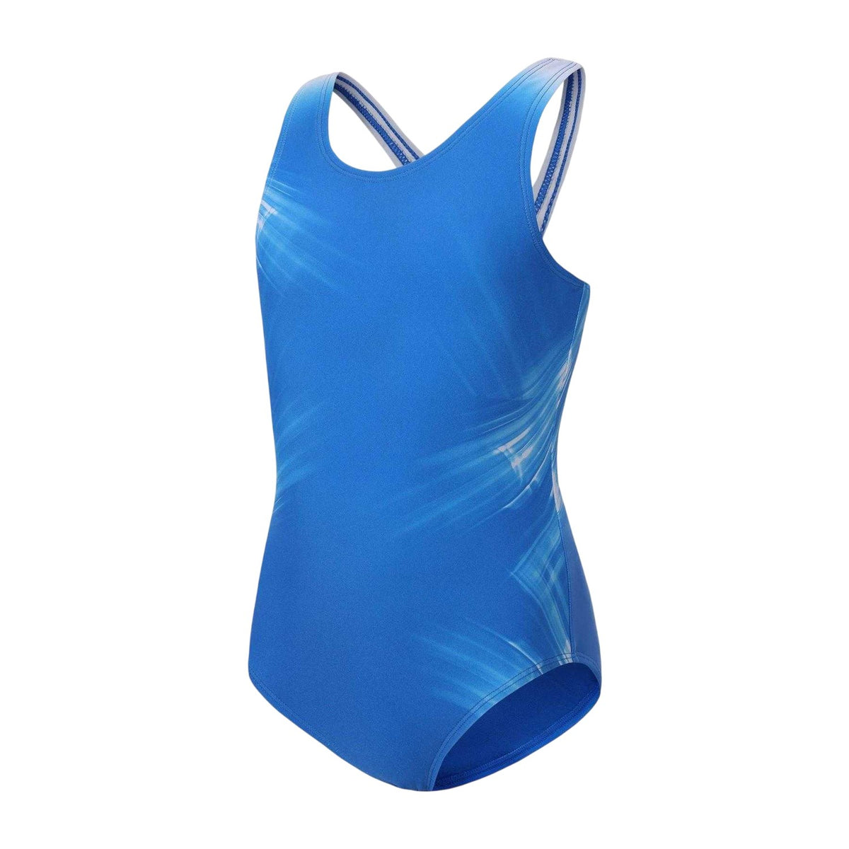 Blue - Side - Slazenger Childrens-Kids Strobe Muscleback One Piece Swimsuit