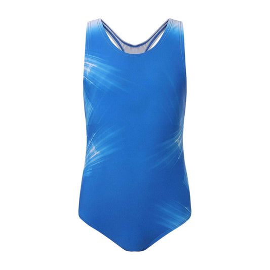 Blue - Front - Slazenger Childrens-Kids Strobe Muscleback One Piece Swimsuit