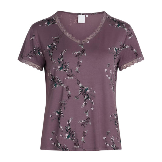 Purple - Front - CCDK Copenhagen Womens-Ladies Jordan Floral Lace Detail T-Shirt